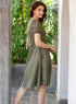 Elasticated Short Sleeve Cotton Dress