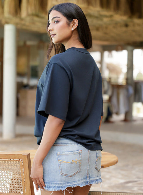 Owl Printed Trendy Oversized T-Shirt