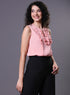 Frill Pintuck Light Pink Top
