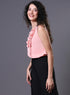 Frill Pintuck Light Pink Top