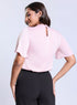 Flared Chiffon Collared Pink Top