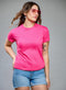 Hot Pink Basic Crew Neck T-shirt