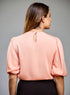 Volume Sleeve Solid Peach Top