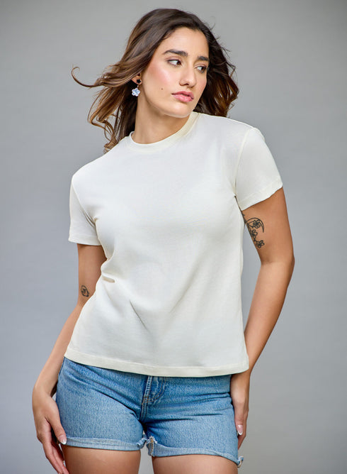 White Basic Crew Neck T-shirt