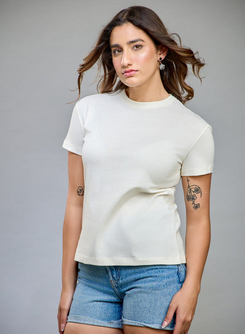White Basic Crew Neck T-shirt