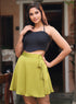 Wraparound Satin Skirt – Green
