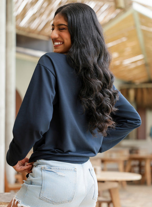 Long Sleeve Dark Blue T-shirt