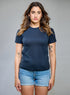 Dark Blue Basic Crew Neck T-shirt