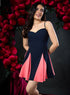 Sweetheart Neck Paneled Mini Dress