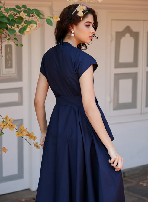 Slip-On Cotton Dress with a Belt