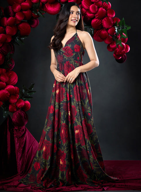 Deep V Neck Strappy Summer Dress