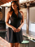 Halter Neck Cotton Mini Dress