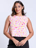 Sleeveless Butterfly Printed Crop Top