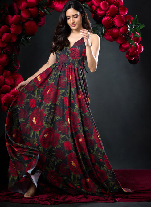 Deep V Neck Strappy Summer Dress