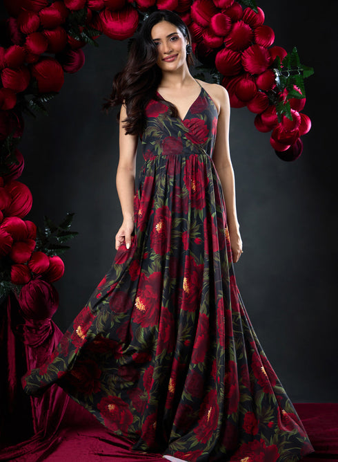 Deep V Neck Strappy Summer Dress