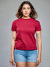 Maroon Basic Crew Neck T-shirt