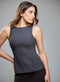 Straight Neck Sleeveless Grey Top
