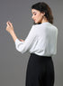 White Side Pleated Chiffon Top