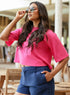 Pink Oversized Crop T-Shirt