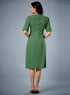 Two Flapped Shift Dark Green Dress