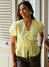 Light Yellow Front Darted Cotton Top