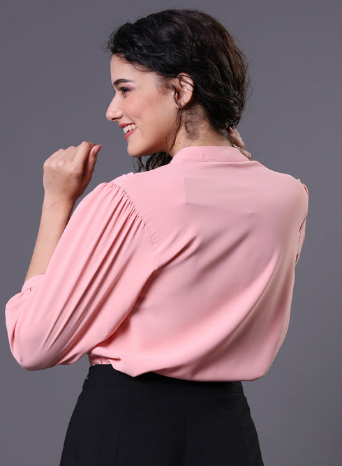 Classic Plain Pink Chiffon Top