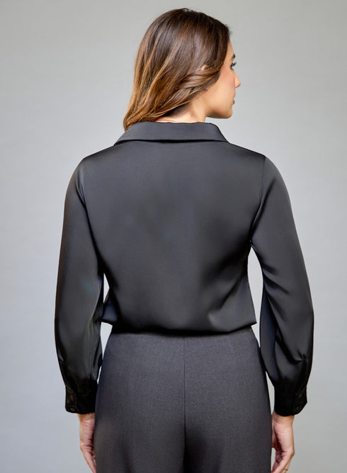 Black Embroidered Long Sleeve Shirt