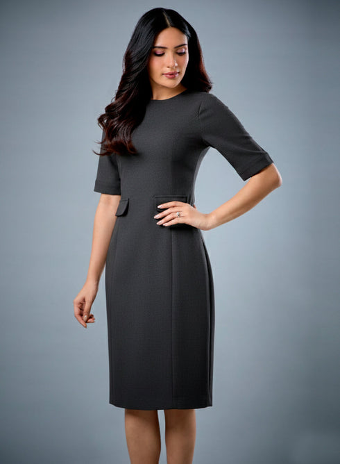 Two Flapped Shift Grey Dress