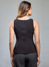 Straight Neck Sleeveless Black Top