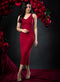 Maroon Deep Sleeveless Bodycon Dress