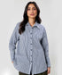 Oversized Blue Cotton Printed Shirt