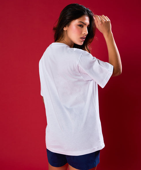 Un-Resting Owl Printed Oversized Tshirt