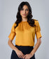 Half Sleeve Neck Gathered Chiffon Top