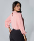 Double Frilled Long Sleeve Pink Top