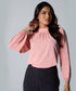 Double Frilled Long Sleeve Pink Top