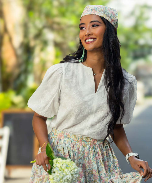 Three Quarter Sleeve Cutlon Top