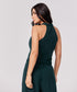 Halter Neck Buttoned Dark Green Top