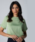 Sleeve Extended Satin Green Top