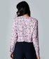 Vneck Rose Printed Long Sleeve Top