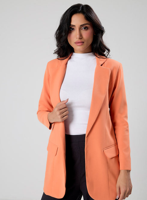 Orange Colour Oversized Formal Blazer