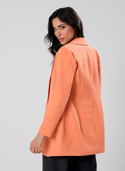 Orange Colour Oversized Formal Blazer