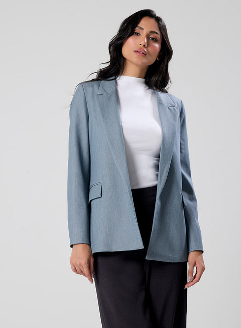 Marl Blue Colour Classic Formal Blazer