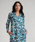 Blue Printed Dress With Side Pockets