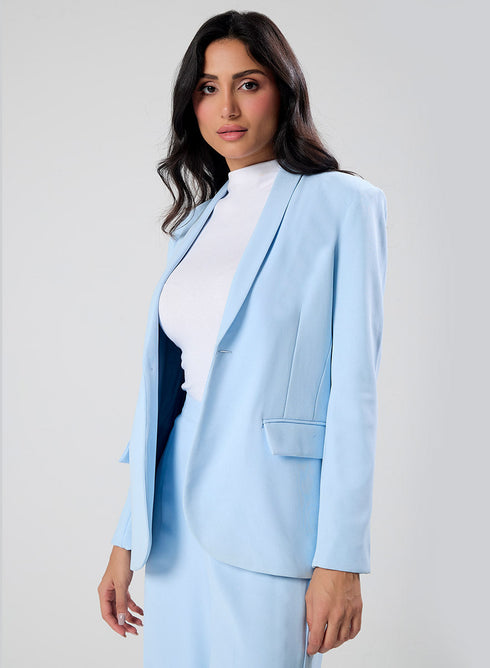 Over Sized Formal Blazer- Sky Blue