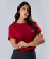 Sleeve Extended Satin Red Top