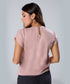Waist Tie Round Neck Satin Pink Top