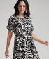 Asymmetrical Hem Black Printed Dress