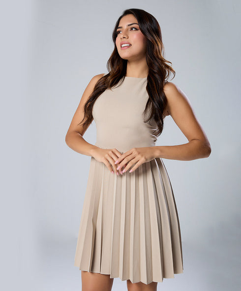 Pleated Wrap Formal Dress