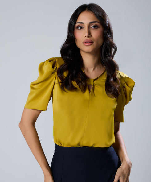 Satin Short Sleeve Top