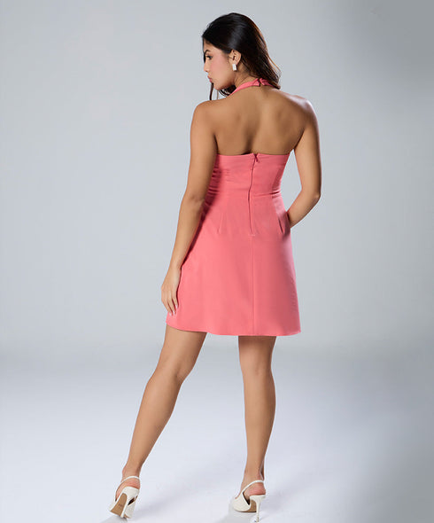 Halter Neck Mini Formal Dress
